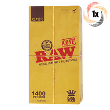 1x Box Raw Classic Cones | 1400 Per Box | King Size | + 2 Free Tubes picture