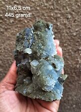 SUPERB CALCITE CLUSTERS ON GREEN & BLUE CHALCEDONY MATRIX BASE # 445 picture