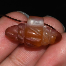 Genuine Ancient Near Eastern Carnelian Stone Amulet Bead in Good Condition picture