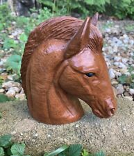 Vintage 1990 Red Mill Handcrafted Wood Horse Head Sculpture 6” picture