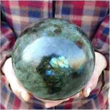 Huge 200MM Green Labradorite Stone Made Hand Carving Healing Sphere Ball picture