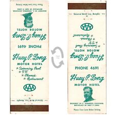 Vintage Matchbook Cover Huey P Long Motel motor hotel Winfield Louisiana AAA picture