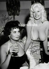 Jayne Mansfield & Sophia Loren Signed Photo, Fridge Magnet, or Glossy Decal V162 picture