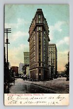 Atlanta GA-Georgia, English American Flatiron Building, Vintage c1907 Postcard picture