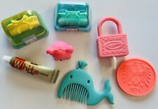 Collectable Vintage 80s Novelty Rubber Erasers 1980 Holidays Travel Themed picture