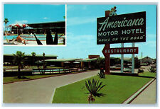 c1950's Pool View Americana Motor Hotel Alice Texas TX Vintage Unposted Postcard picture