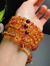Genuine Natural 3 laps Flowers  Amber Gemstone Round Beads Bracelets Certificate picture