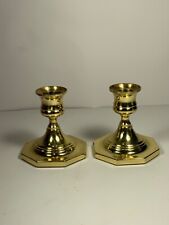 Set of 2 Vintage Baldwin Brass Candlestick Holders 3 in. picture