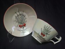 Tintagel Lucky White Heather Cup & Saucer Arcadian Tourist Souvenir UK 1930s picture