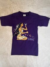 Vintage The Disney Store Purple Pocahontas Crew Neck T-Shirt Unisex Youth Size L picture