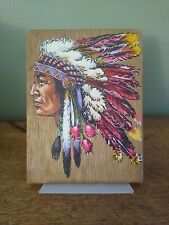 Native American Chief Painting  on Wood picture
