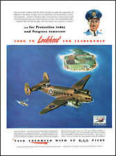 1941 Lockheed Hudson Aircraft RAF Pilot bomber fighter vintage art print ad L71 picture