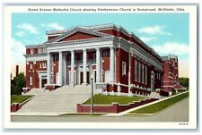 Grand Avenue Methodist Church Presbyterian Church McAlester Oklahoma OK Postcard picture