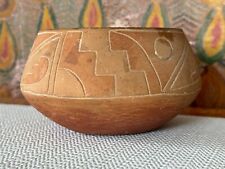 Vintage Native American Pueblo Handmade Geometric Pottery Bowl picture