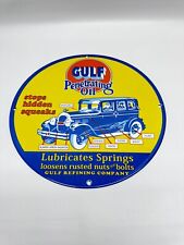 Gulf Penetrating Oil Vintage Style Porcelain Enamel Gasoline Station Sign picture