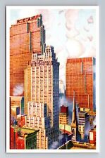 New York NY-New York, Rockefeller Center, Antique Vintage Souvenir Postcard picture