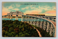 Huey P Long Railroad Bridge New Orleans LA Postcard picture