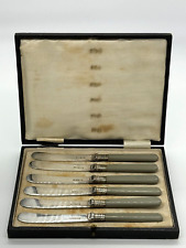 Antique Set Of 6 Silver Plated Pate Knives By Scott & Randle, Birmingham c1920s picture