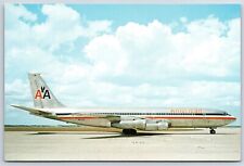 Airplane Postcard American Airlines Boeing 707 Luxury Jet Auckland Airport CJ9 picture