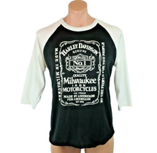 VTG 1974 Harley Davidson Jack Daniels Whiskey Logo Baseball Style NOS t shirt L picture