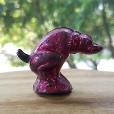 Vintage 1930s Cast Metal Pink Pooping Dog Figurine Naughty Novelty picture