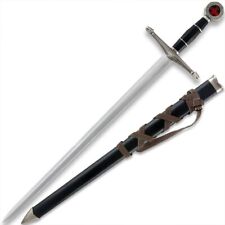 Black Prince Medieval Broadsword Replica | Leather Wrapped Scabbard | 22.5