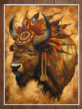 American Bison Buffalo Native American Style Poster 18x24in picture