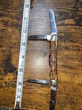 Rare Fulton Cutlery Co. Rochester NY-1920-30.  4 Blade Bone Handled Knife picture