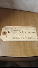Railway Express Agency Shipping Tag Collection Reciept Vintage picture