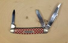 Vintage Kutmaster Utica NY USA 3 Blade Purina Advertising Pocketknife picture