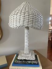 Vintage White Wicker 24” Table Lamp picture