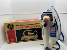 Vintage General Electric GE Steam Dry Iron Chrome w/ Blue Cord No. F70 TESTED picture