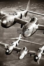 LOCKHEED P-38 LIGHTING FIGHTERS IN FLIGHT WW2 4X6 SEPIA PHOTO POSTCARD picture