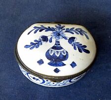Vintage Blue & White Vintage Delft Porcelain Hinged Trinket Box picture