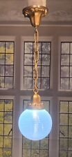 Antique Art Nouveau Opaline Glass Globe Hanging CeilIng Light Fixture Pendant  picture
