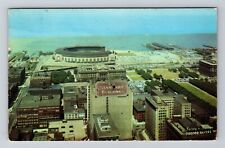 Cleveland OH-Ohio, Looking From Terminal Tower, Stadium, Vintage c1954 Postcard picture