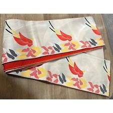 Red Butterfly Japanese Kimono Hanhaba Obi belt picture