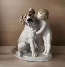 Vtg/Rosenthal-Max Fritz/ Large Porcelain Saint Bernard & Child The Secret 1259 picture