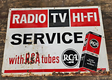 Antique RCA Radio Tv Wi-Fi Service Repair Sign Advertisement Electron tube picture