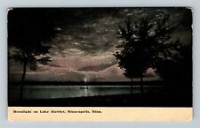 Minneapolis MN-Minnesota, Moonlight on Lake Harriet Vintage Souvenir Postcard picture