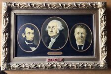 Antique SAPOLIN  Gold Enamel  Paint Advertising Sign with 3 Presidents - Nice  picture