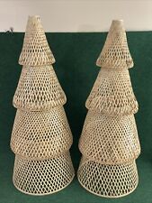 Pair (2) of Ikea 2020 Bamboo Wicker Rattan Nesting Trees Christmas Decorative picture