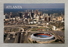 Atlanta Georgia Postcard - Atlanta's Fulton County Stadium & Atlanta Skyline picture