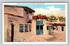 Miami FL-Florida, Pueblo Feliz Miami Shores, Antique Souvenir Vintage Postcard picture