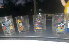 vintage disney mickey mouse collectible glasses (set of 4) picture