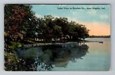 Angola IN-Indiana, Lake View In Steuben Co, Vintage c1914 Postcard picture