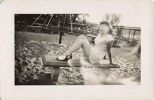 1940s Found Photo Miami Beach, Florida Women Ladies Swimsuit 547 picture