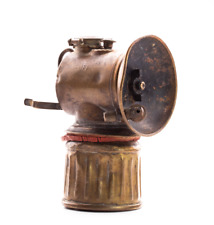 Vintage Auto-Lite Brass Miner's Carbide Lamp Justrite picture