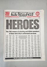 HEROES Tribute to 911 Servicemen New York Post September 17th, 2001, COMPLETE picture