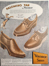 1950 Original Esquire Art Ad Advertisement Palomino Tan Winthrop Mens Shoes picture